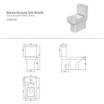 Тиркизна Noura WC школка до ѕид, казанче, внатрешен механизам и Noura PP капак.