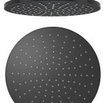 Valtemo Кругло Црно Вградено Врвно Бања Душ Сет VS-4600