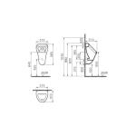 VitrA Архитект Бела писуар со воден влез од позадина 6201L003-0199.