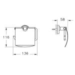 Vitra Base 300 поклопен хромски држач за тоалетна хартија A44112