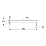 VitrA Origin Тавански 90 степени Туш Држач Мат Црн A4263136WTC