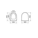 VitrA Sento Rim-ex Бела висечка школка без канали и поклоп со споро затворање 7748B003-0559