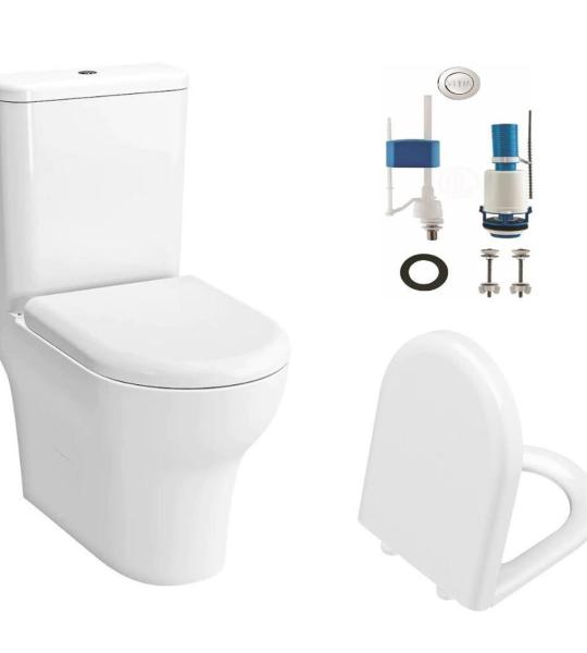 VitrA Zentrum Ѕидна Тоалетна Школка, Резервоар, Внатрешен Механизам и Бавно Затворање Капак 5780L003-0092